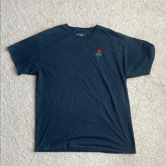 Eighty Eight Black and Red Short Sleeve Tee Classic Crew Neck - Picture 1 of 5